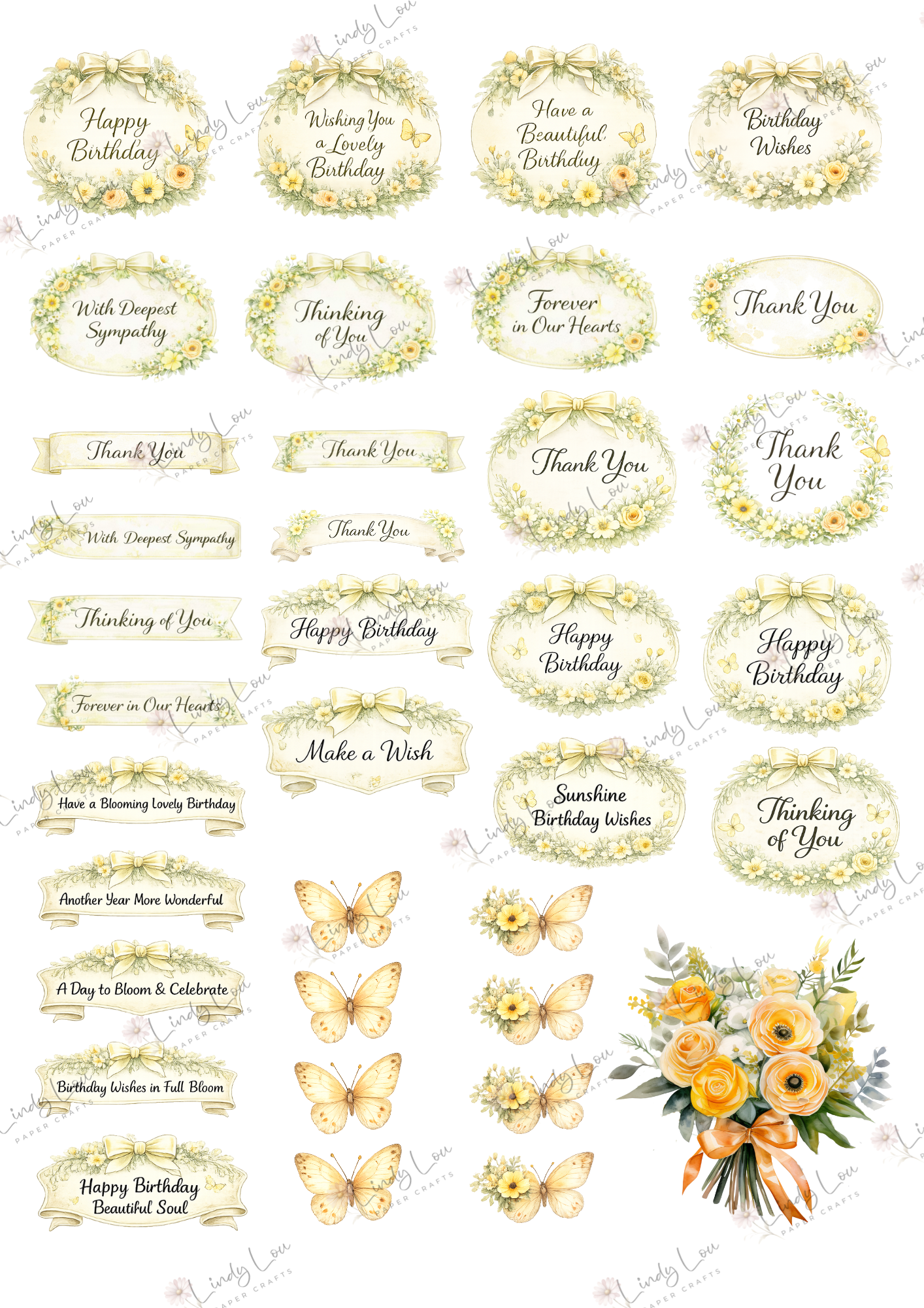 A6 Card Collections - Buttercream Blooms