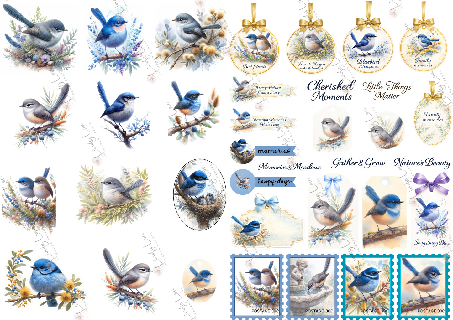 A4 Paper Collection - Blue Birds of Happiness