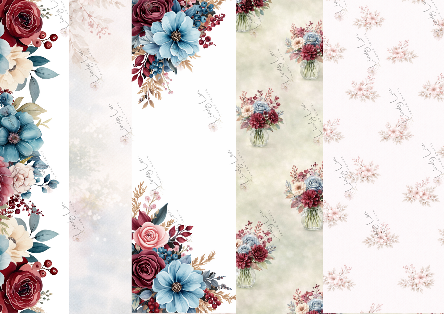 A4 Paper Collection - Burgundy & Blue
