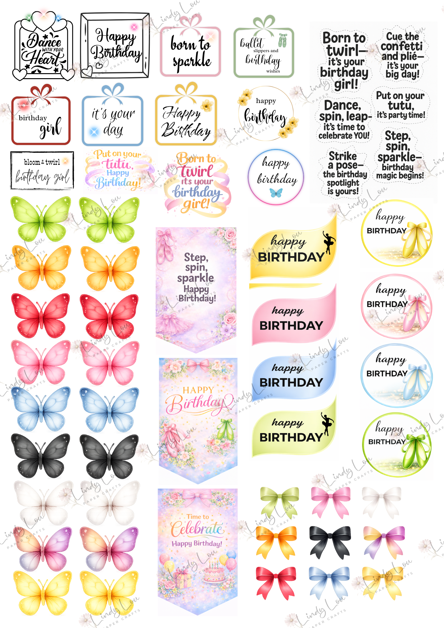 A6 Card Kit - Ballerina Blossoms