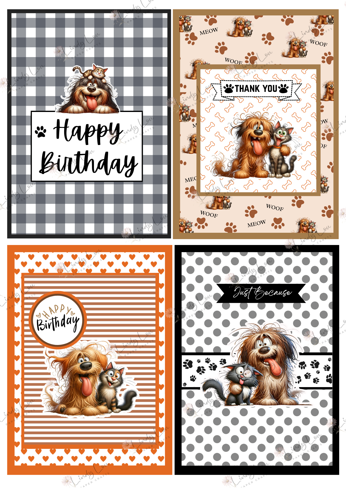 A6 Card Kit - Paws & Whiskers