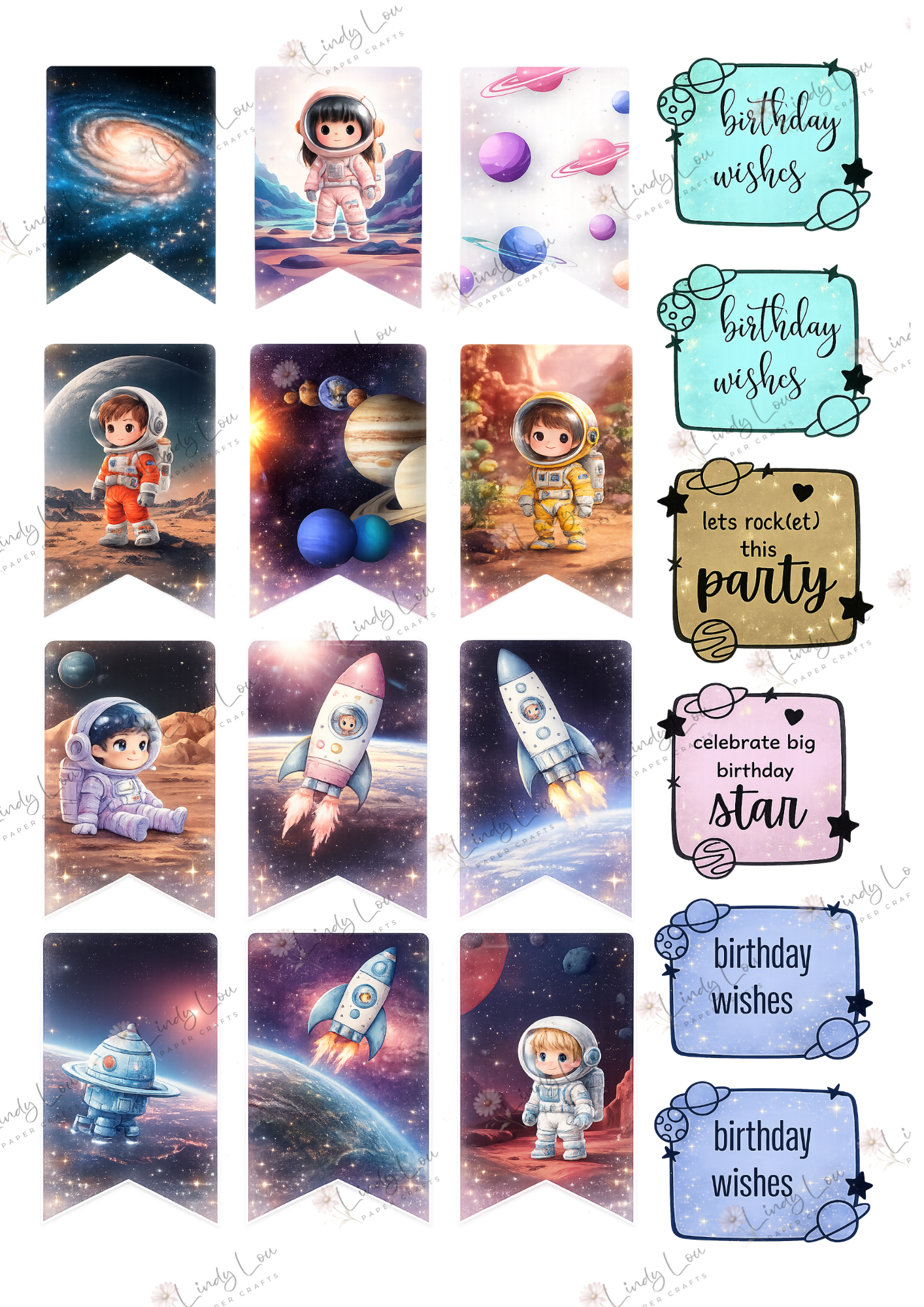 A6 Card Kit - Cosmic Cuties