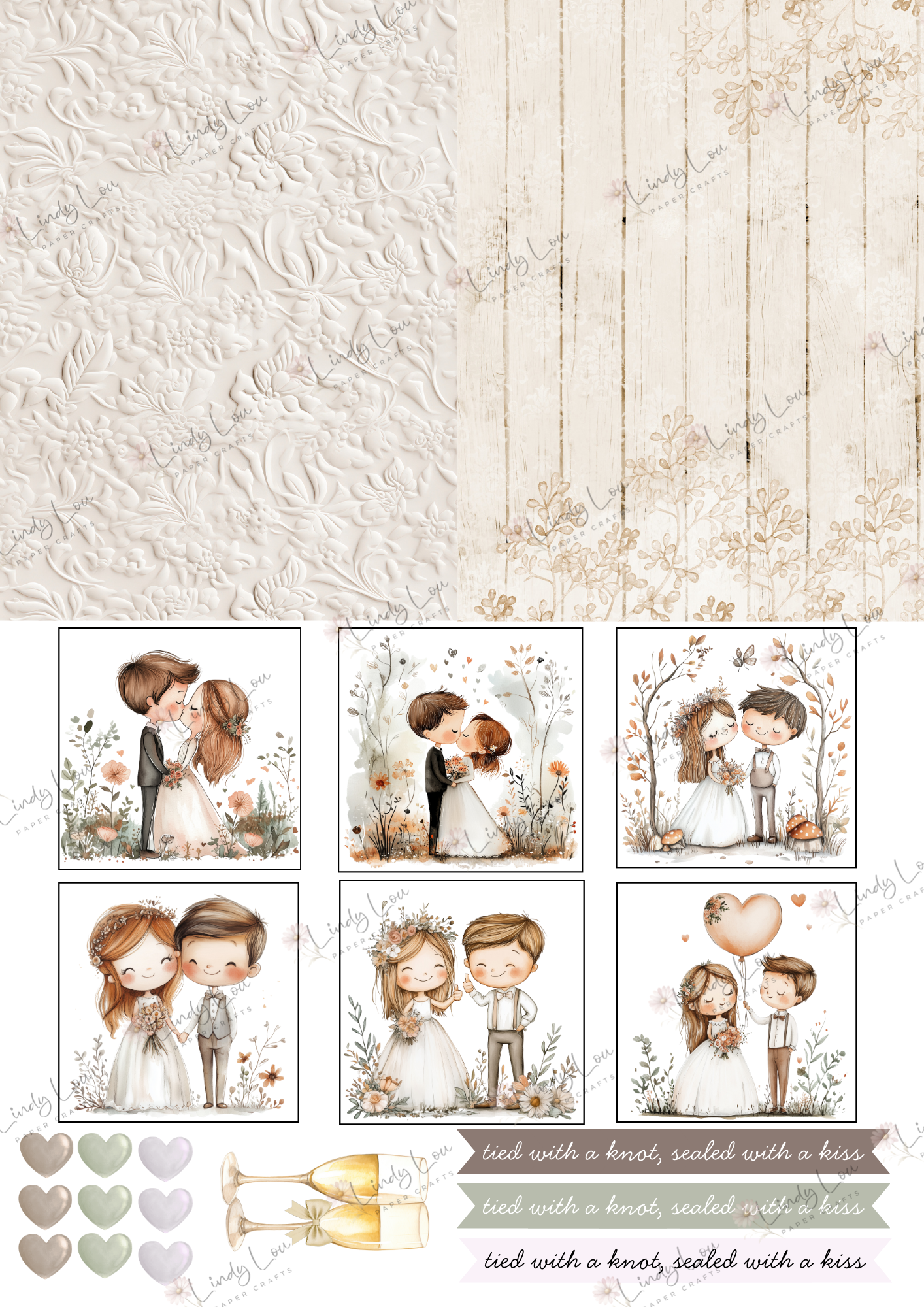 A6 Card Kit - Tied with a Kiss