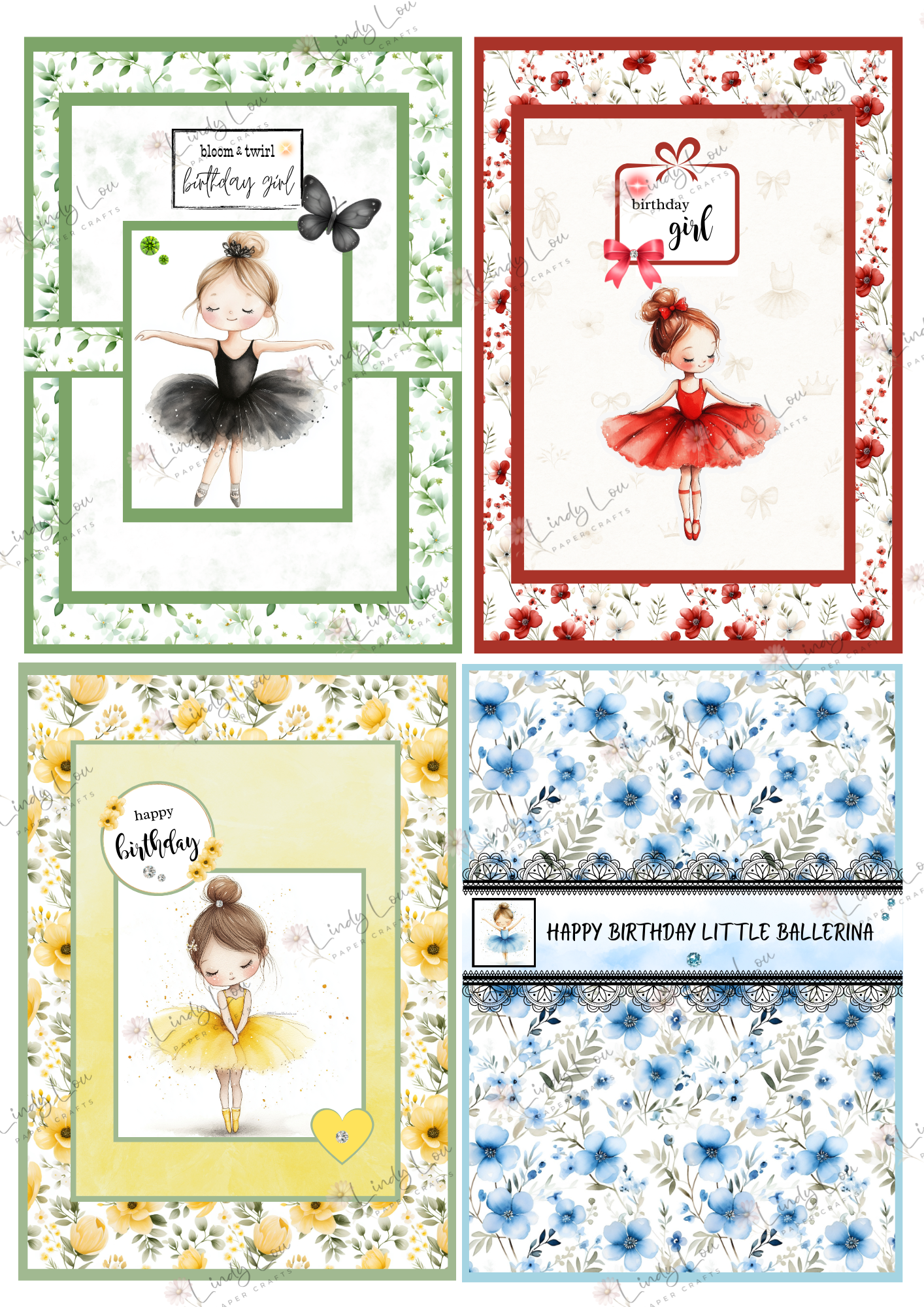 A6 Card Kit - Ballerina Blossoms