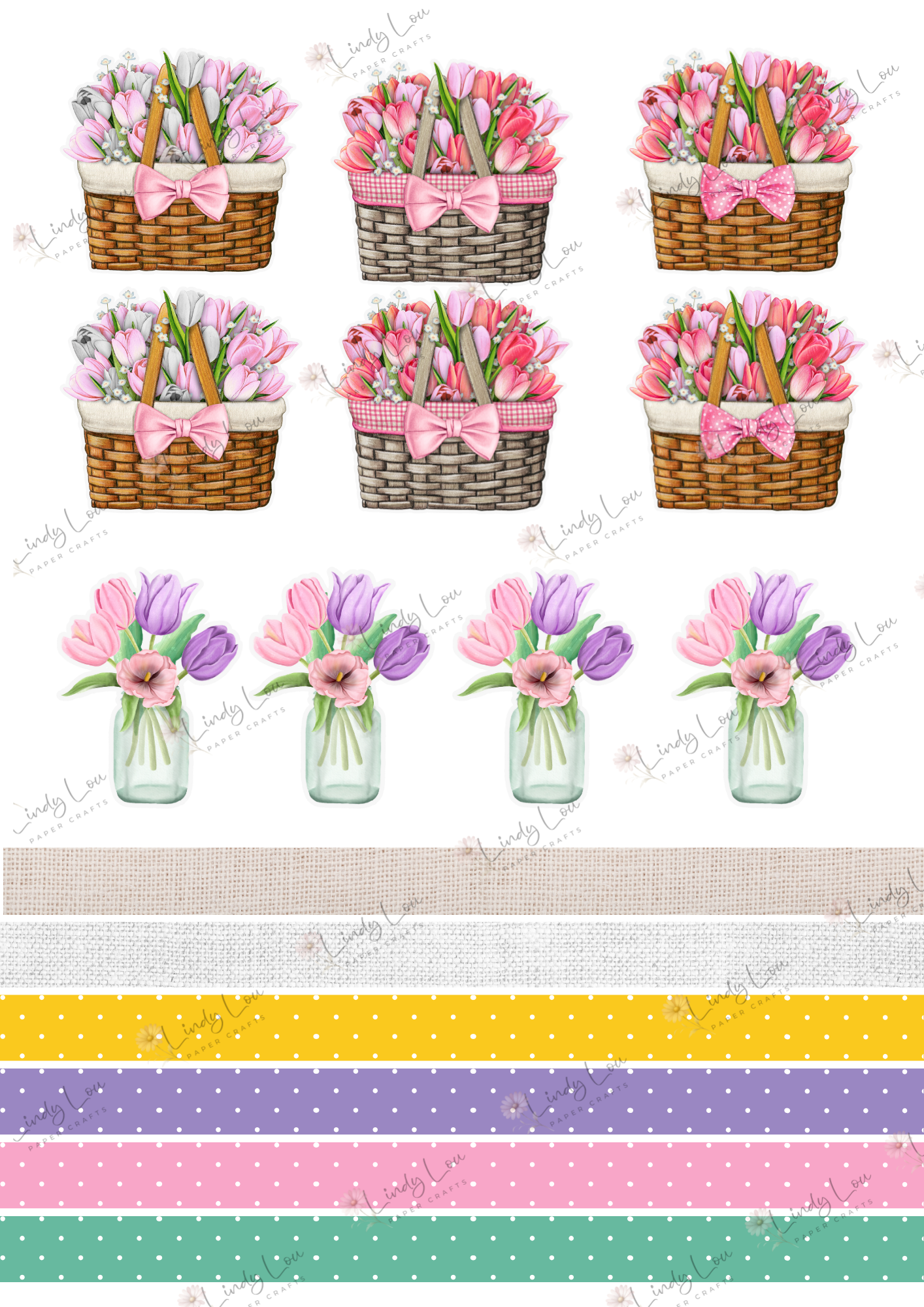 A6 Card Kit - Tip Toe through the Tulips