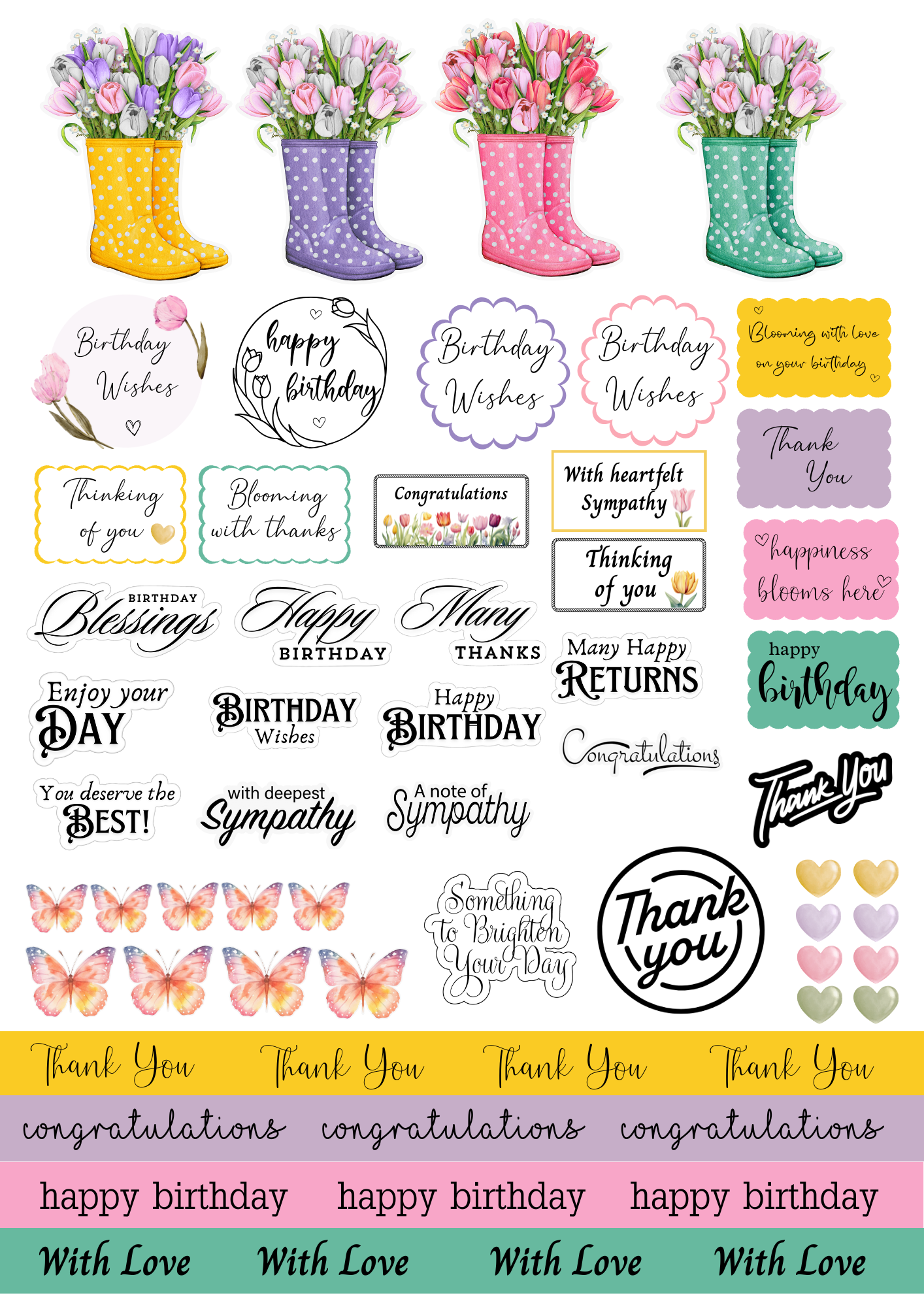 A6 Card Kit - Tip Toe through the Tulips