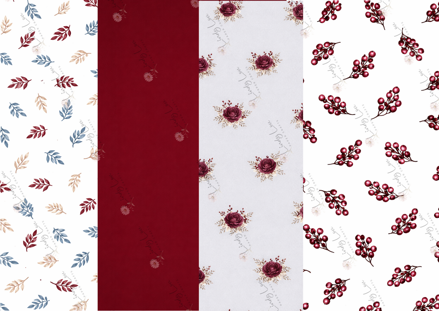 A4 Paper Collection - Burgundy & Blue