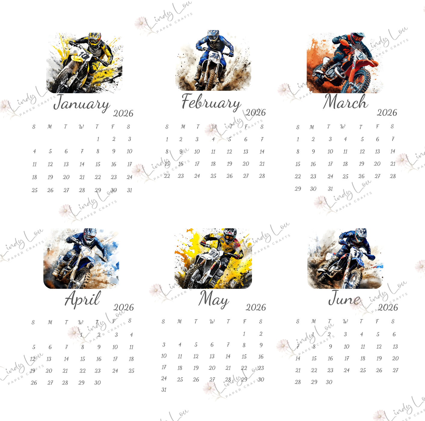 Calendars 2026 - Dirt Bikes