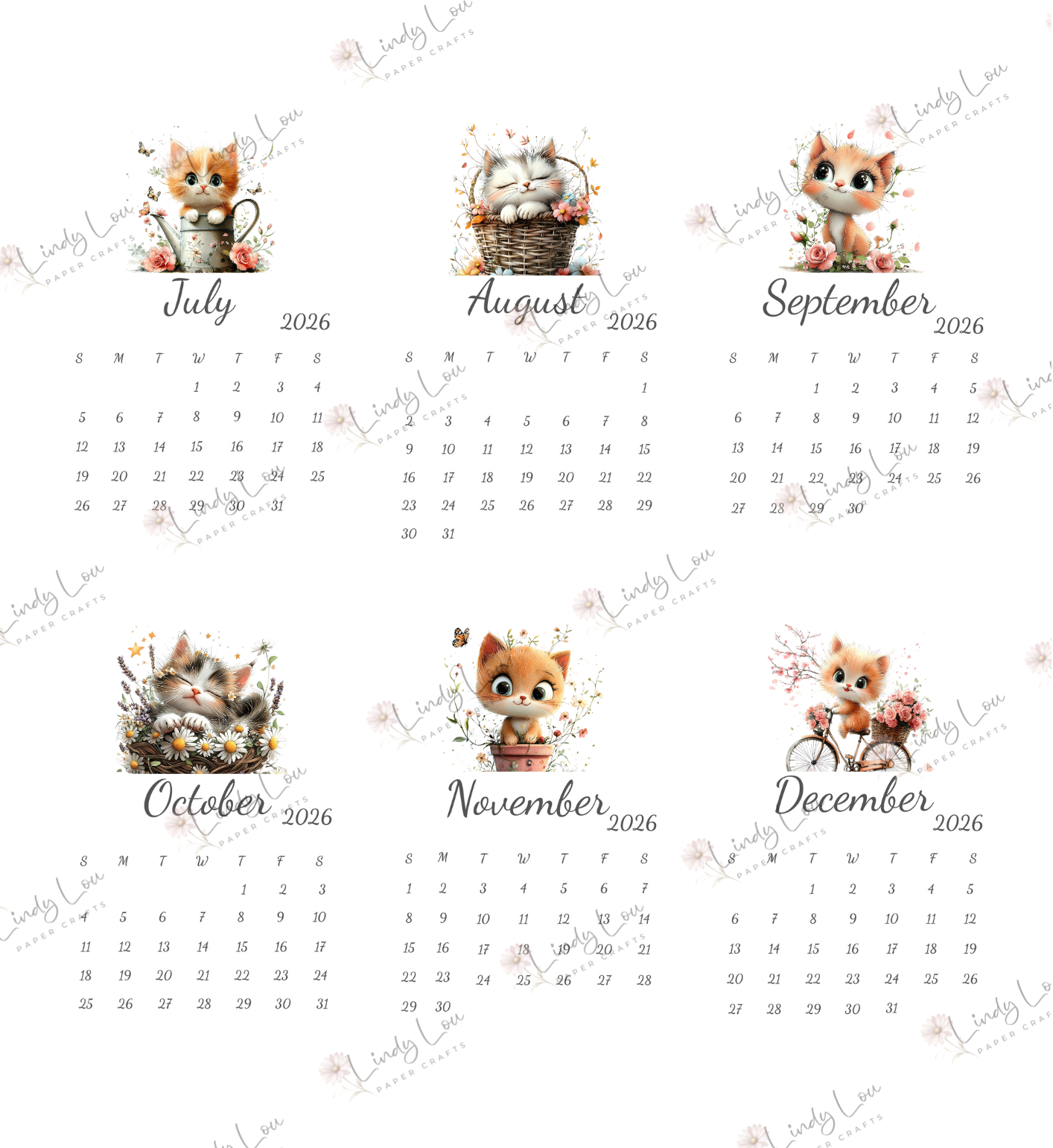 Calendars 2026 Kittens