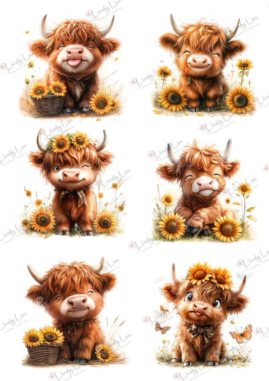 A4 Fussy Cut Sheets  - Sunshine & Moo - Moo Crew