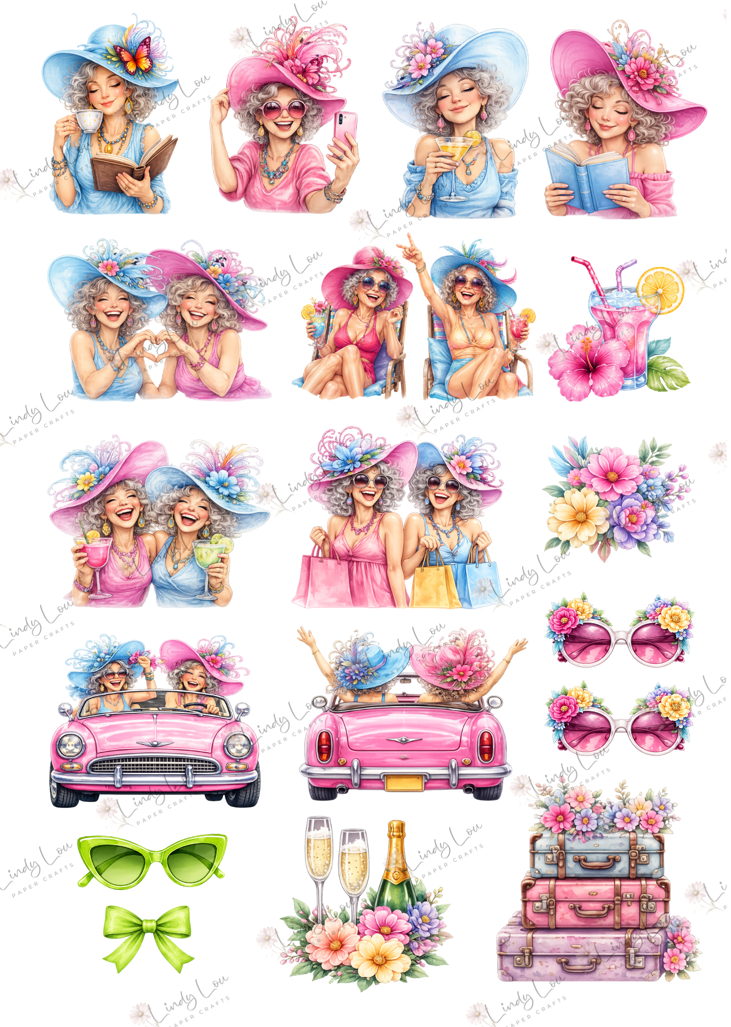 A4 Fussy Cut Sheets  - Absolutely Fabulous - Fabulous Fun