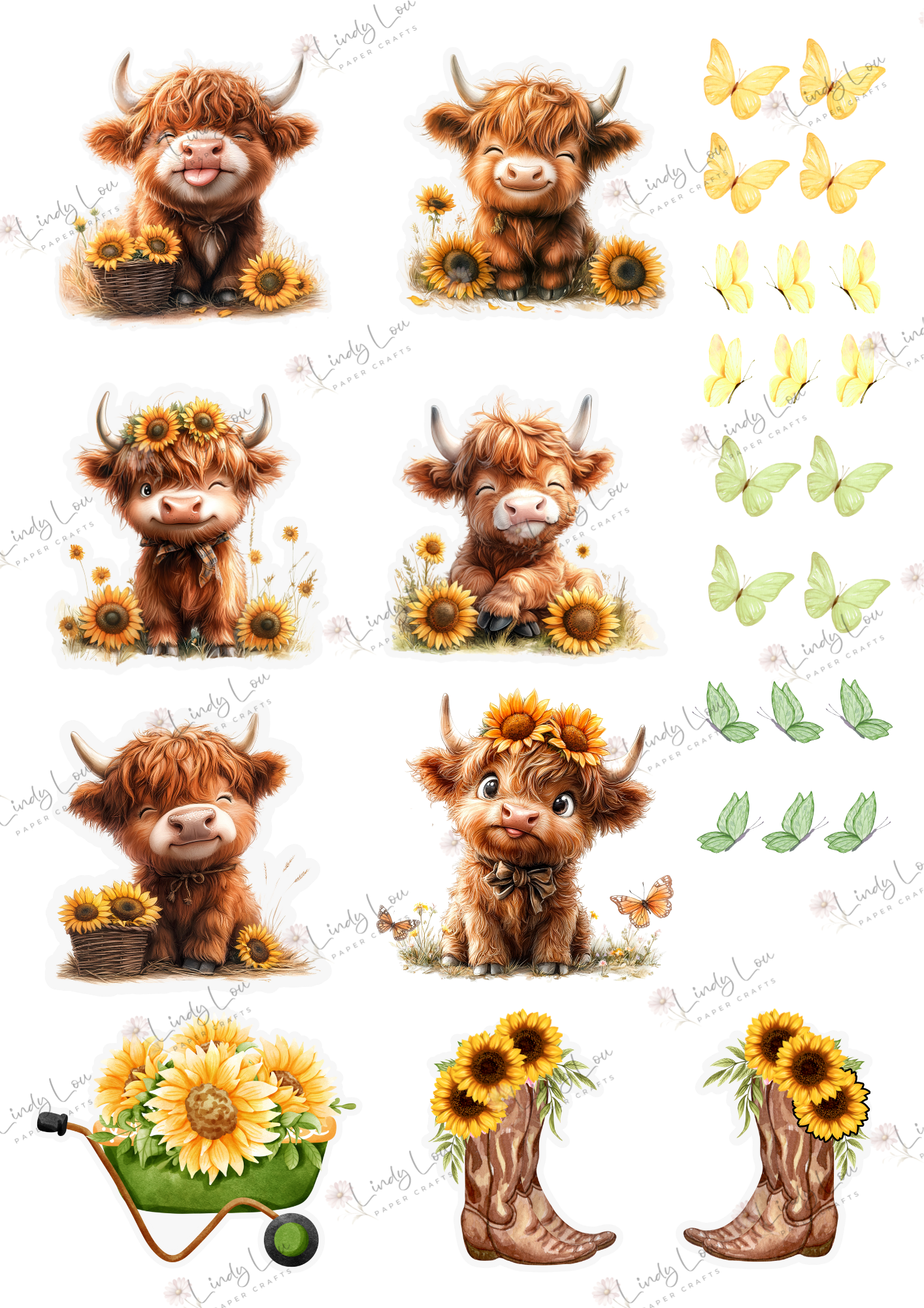 A6 Card Kit - Sunshine & Moo