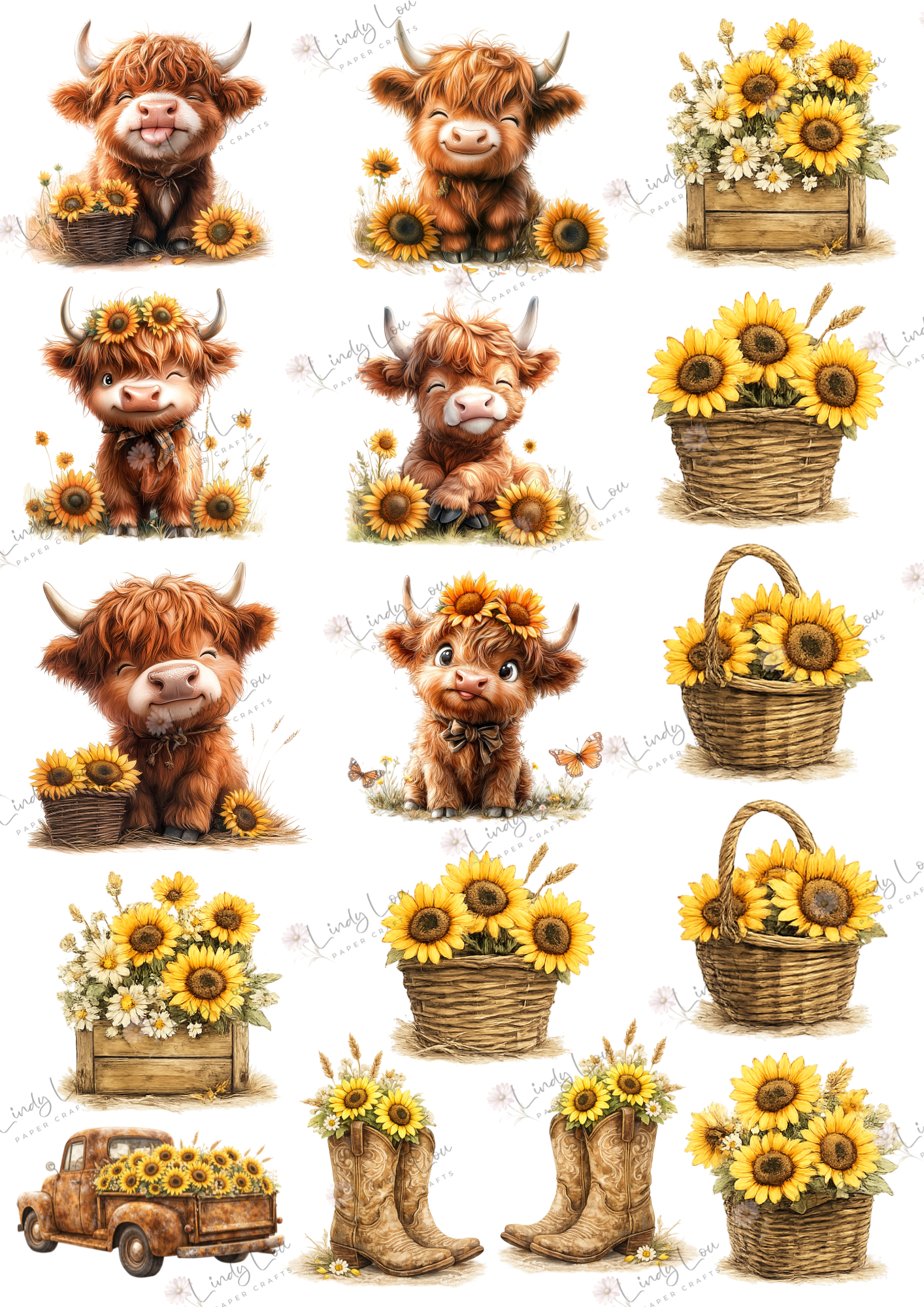 A6 Card Kit - Sunshine & Moo