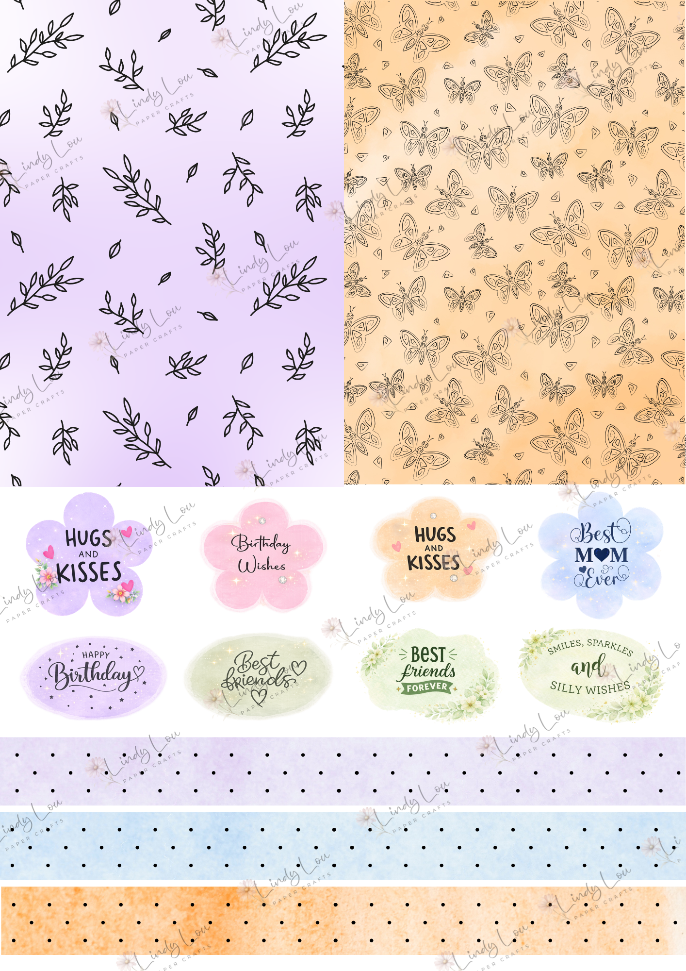 A6 Card Kit - Butterfly Kisses & Quirky Wishes