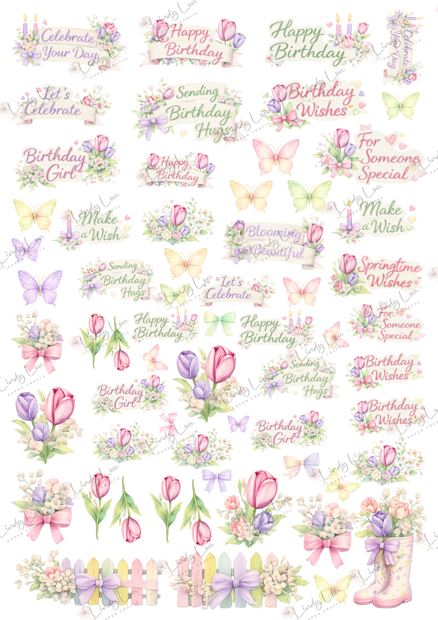 A6 Card Kit - Tip Toe through the Tulips