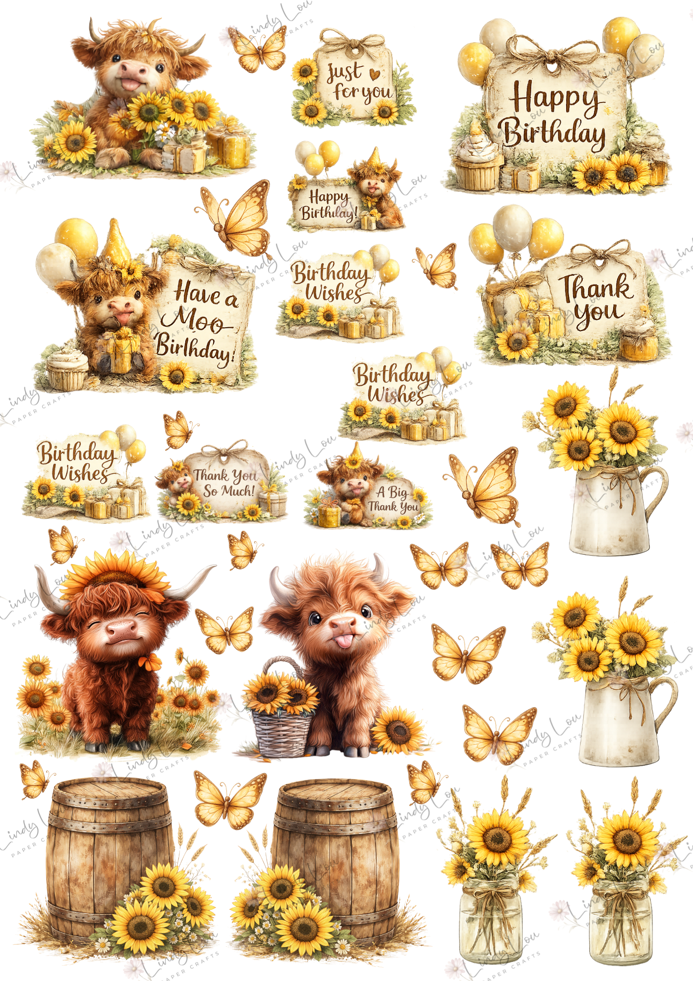 A6 Card Kit - Sunshine & Moo