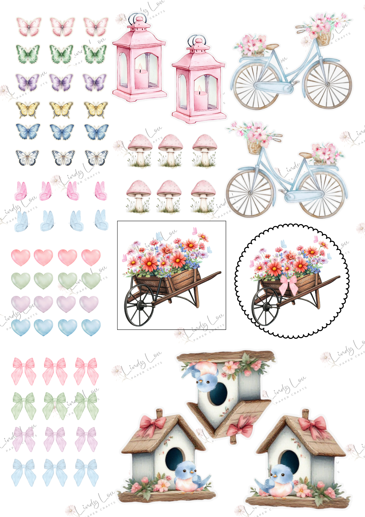A6 Card Kit - Blossom & Bluebirds