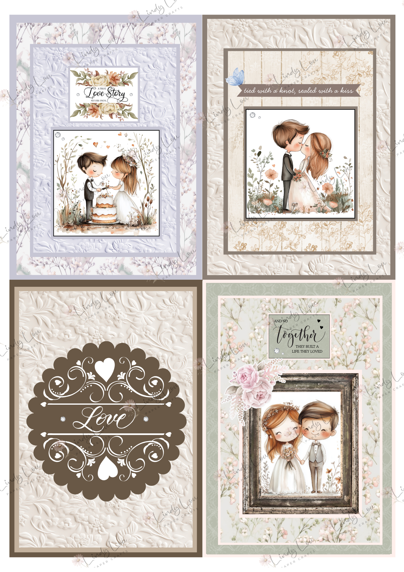 A6 Card Kit - Tied with a Kiss