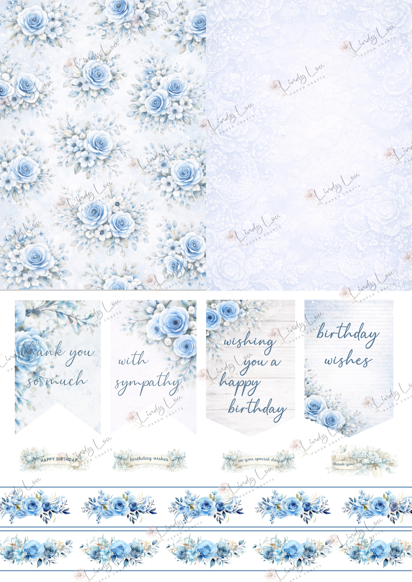 A6 Card Kit - Whispers in Blue
