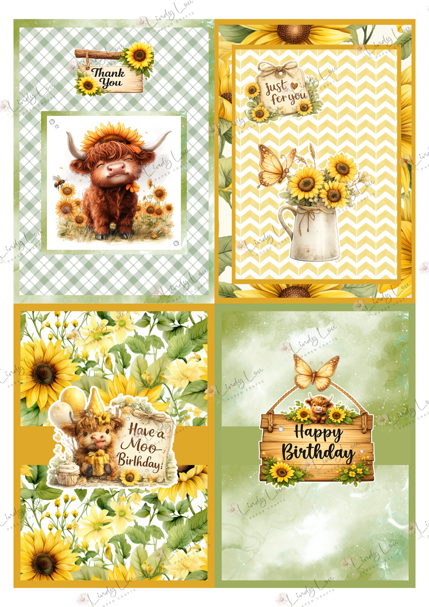 A6 Card Kit - Sunshine & Moo
