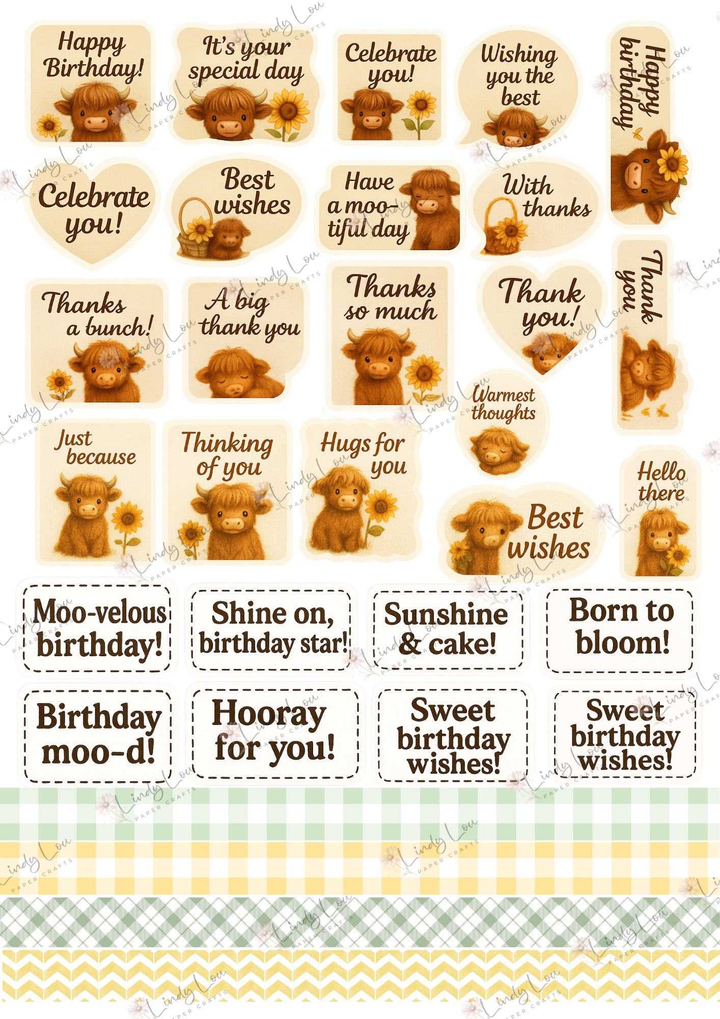 A6 Card Kit - Sunshine & Moo