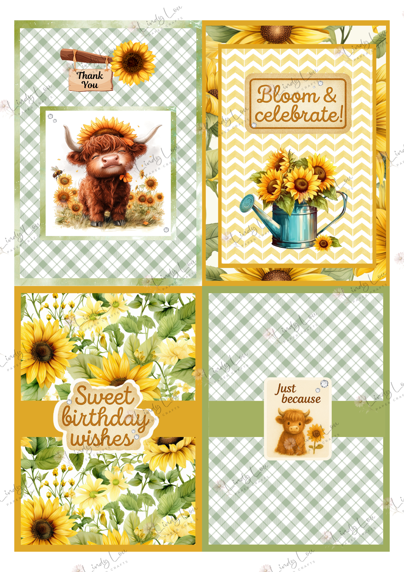 A6 Card Kit - Sunshine & Moo