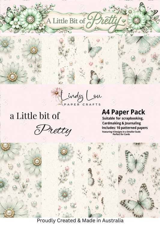A4 Paper Pack - a Little bit of Pretty - Mint