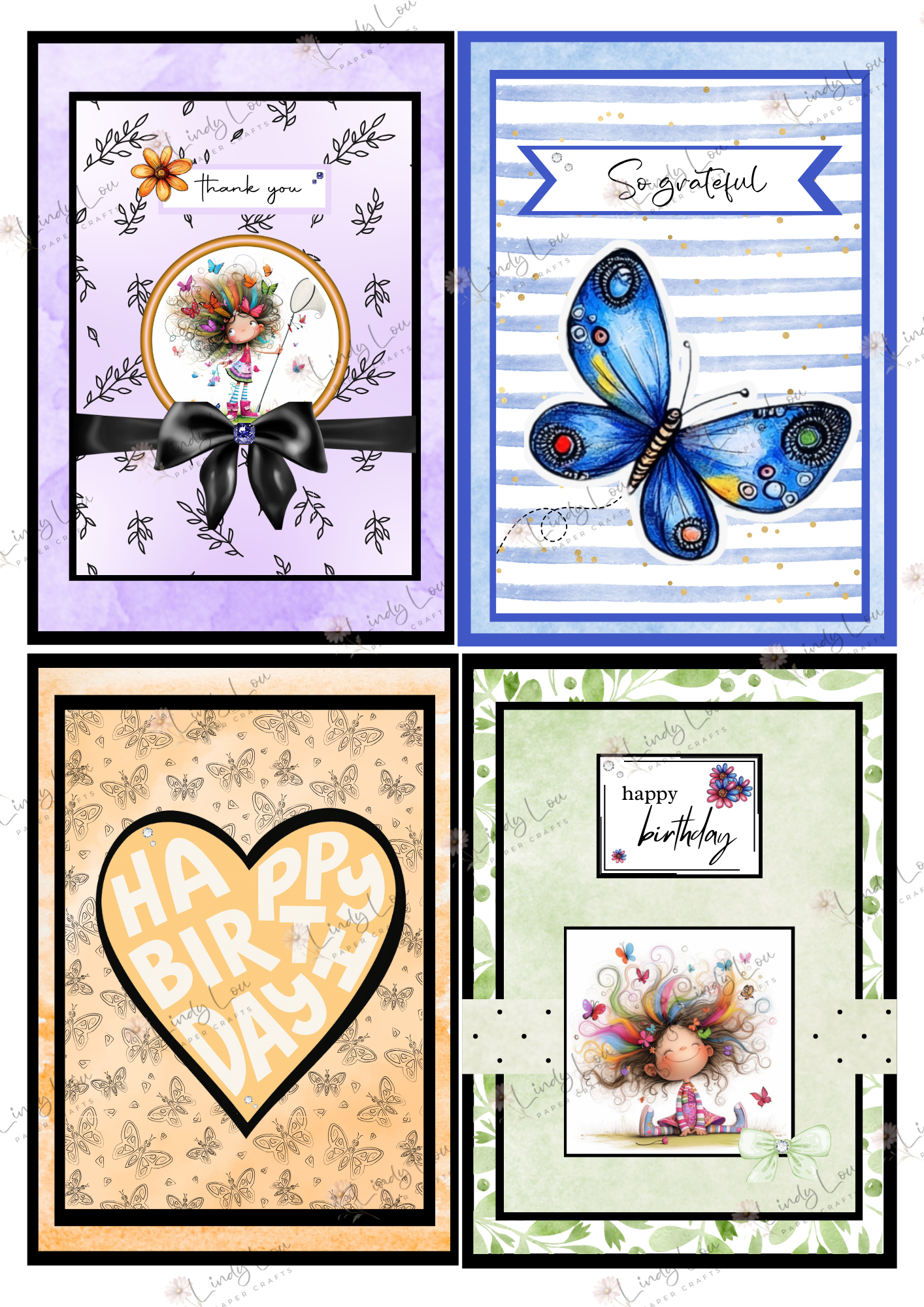 A6 Card Kit - Butterfly Kisses & Quirky Wishes