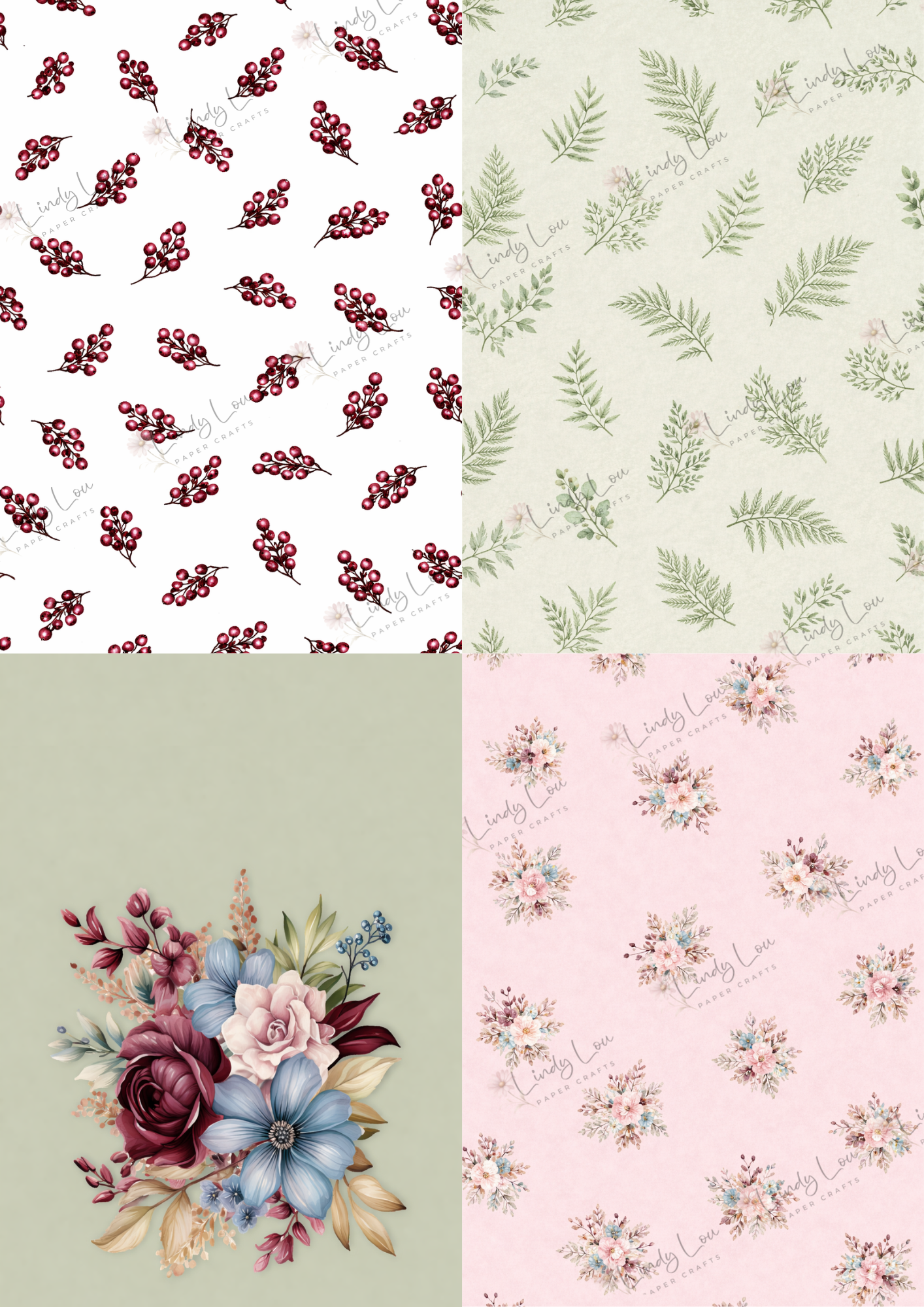 A6 Card Collection - Burgundy & Blue