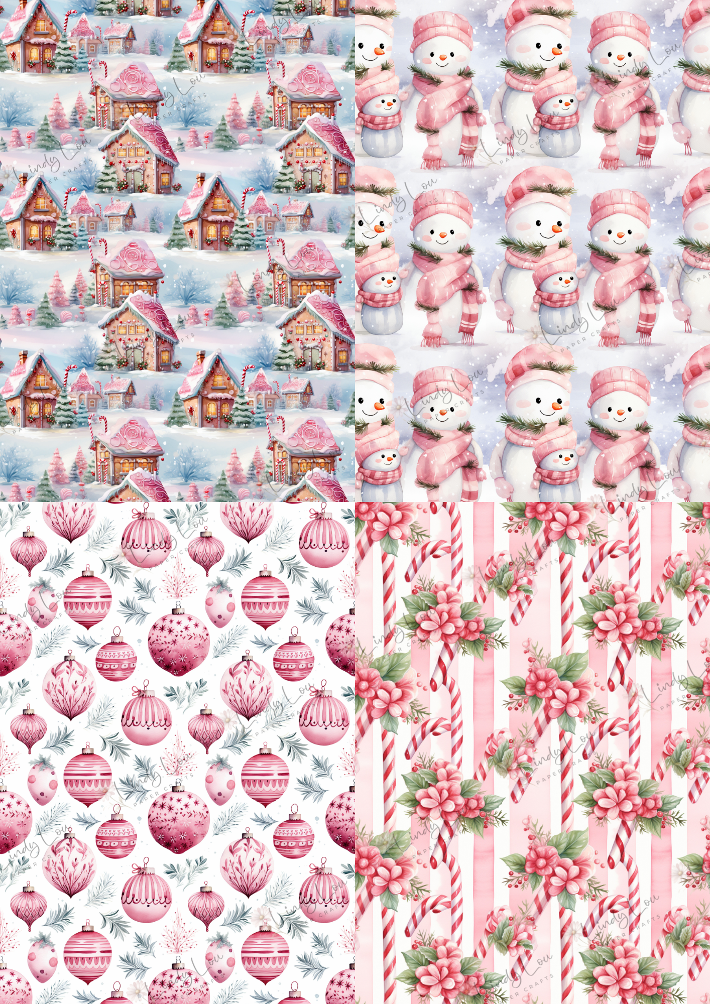 A6 Card Kit - Pink Christmas