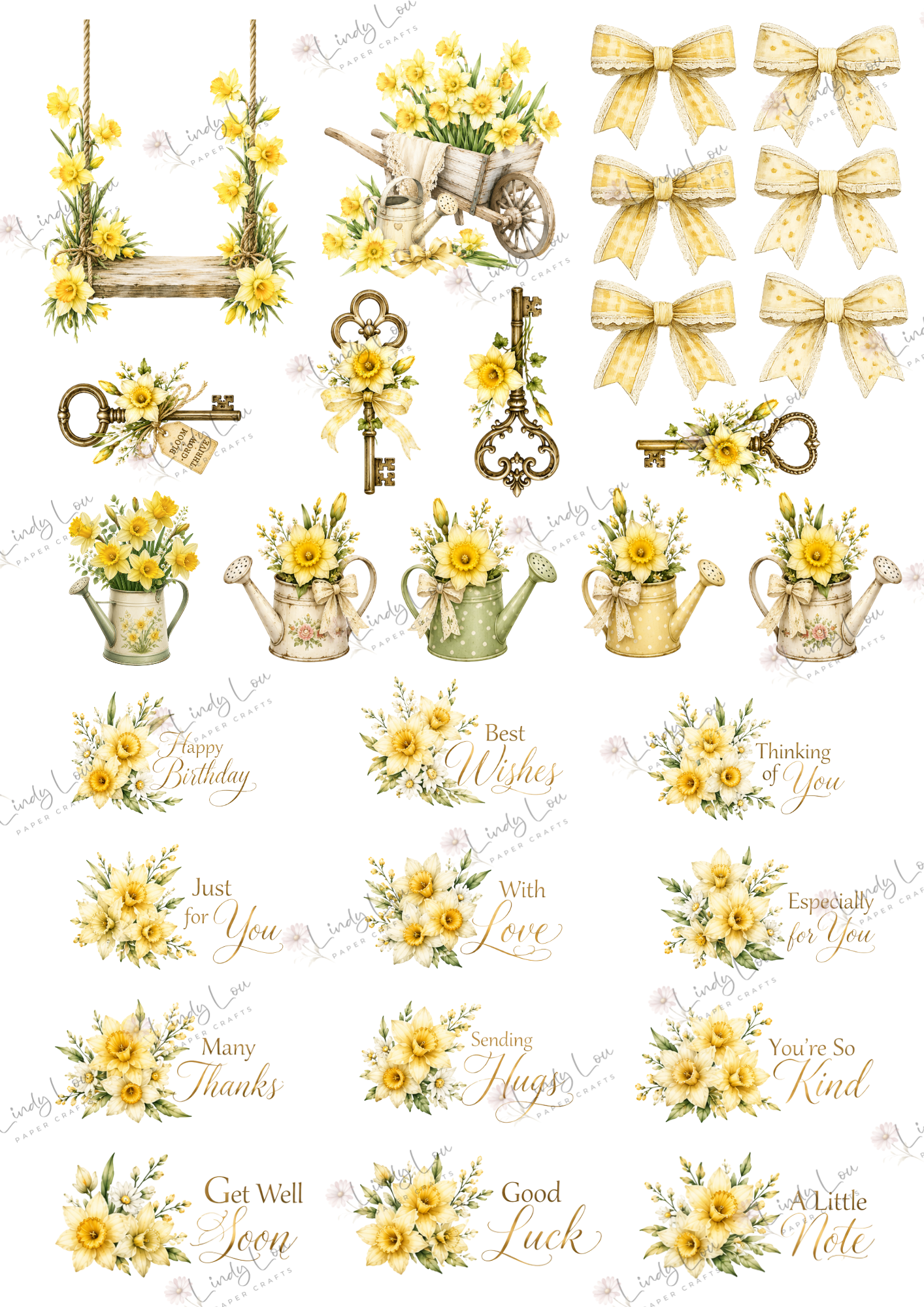 A6 Card Collection - Mum's Daffodils