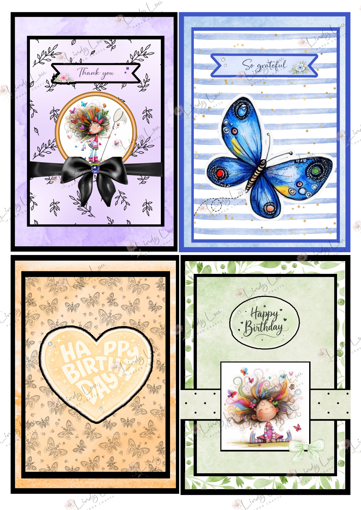A6 Card Kit - Butterfly Kisses & Quirky Wishes