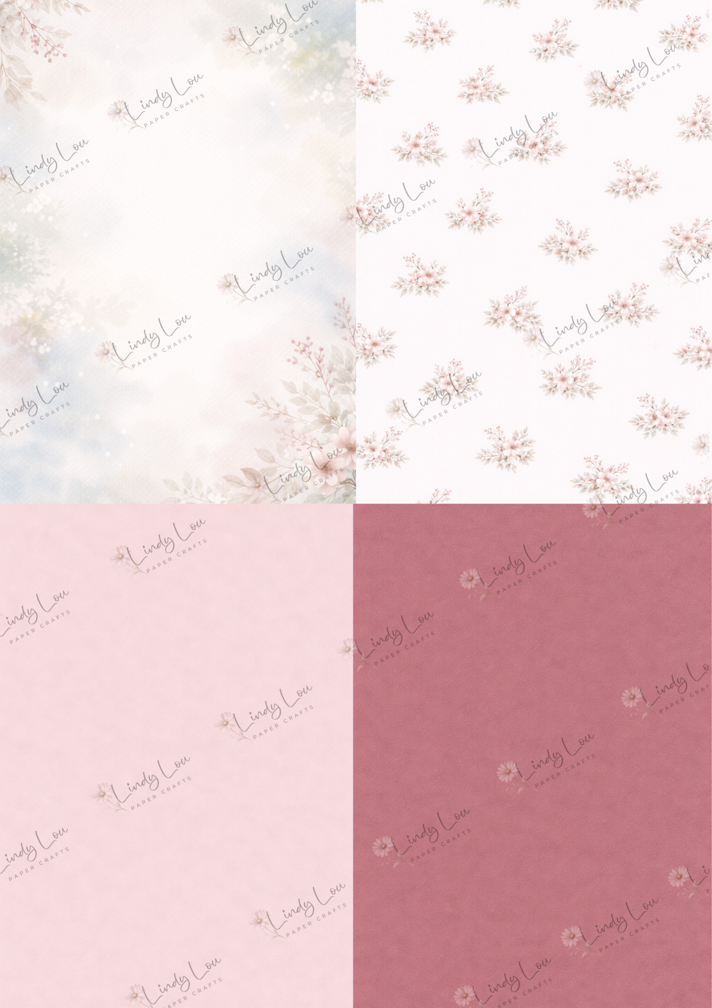A6 Card Collection - Burgundy & Blue