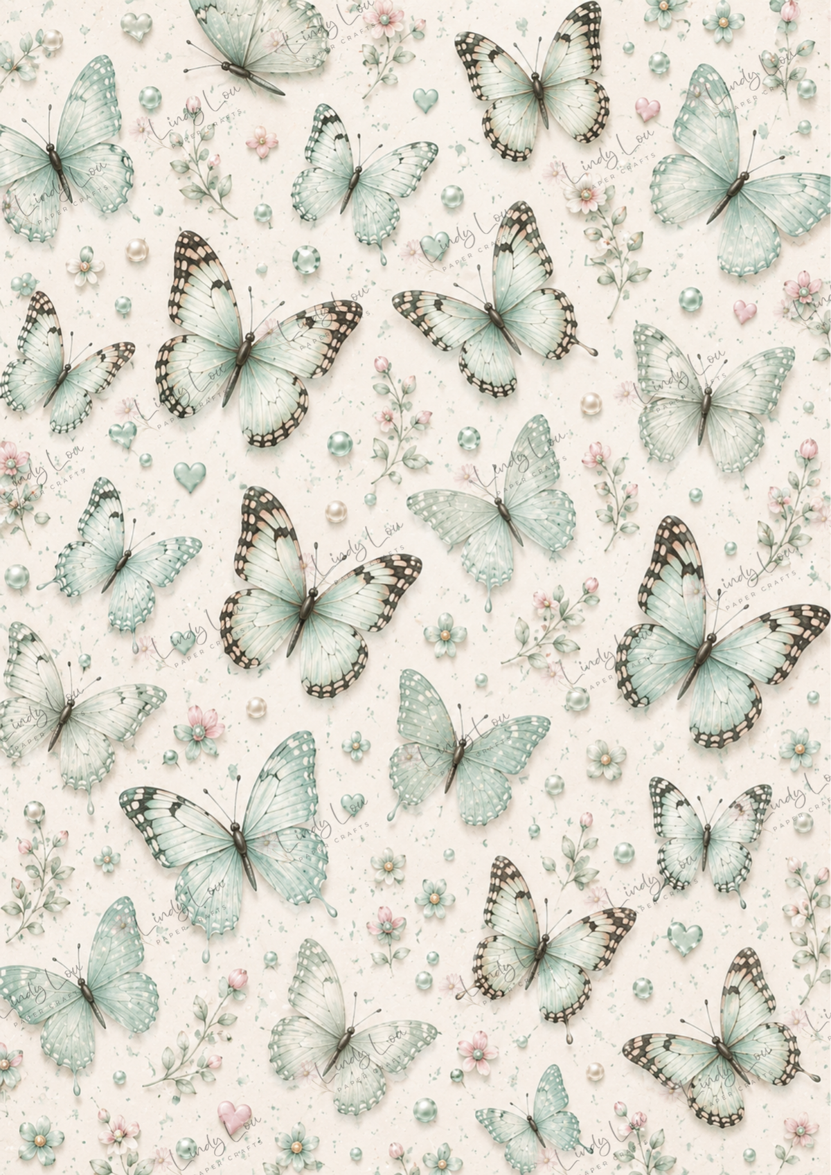 A4 Paper Pack - a Little bit of Pretty - Mint