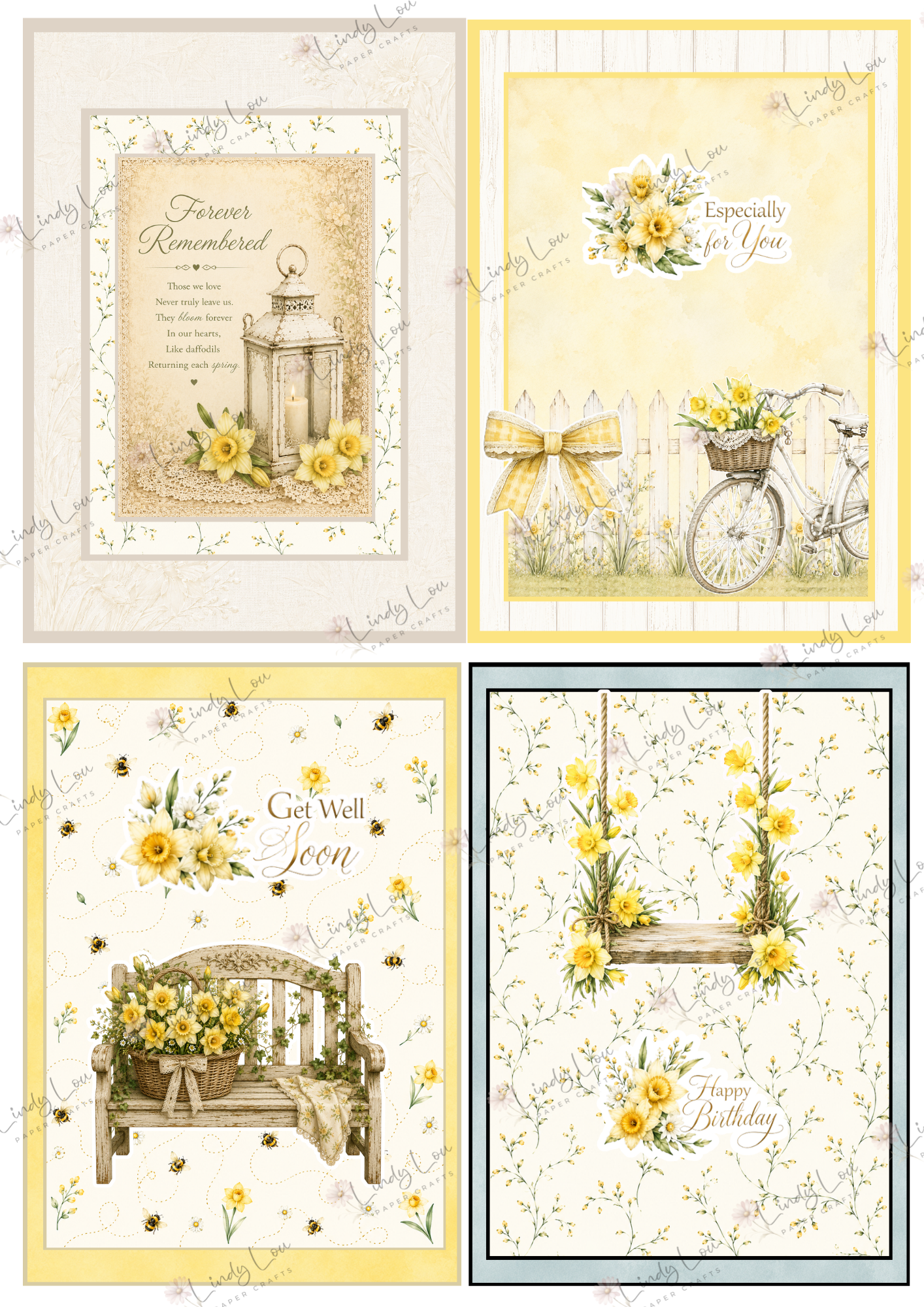 A6 Card Collection - Mum's Daffodils