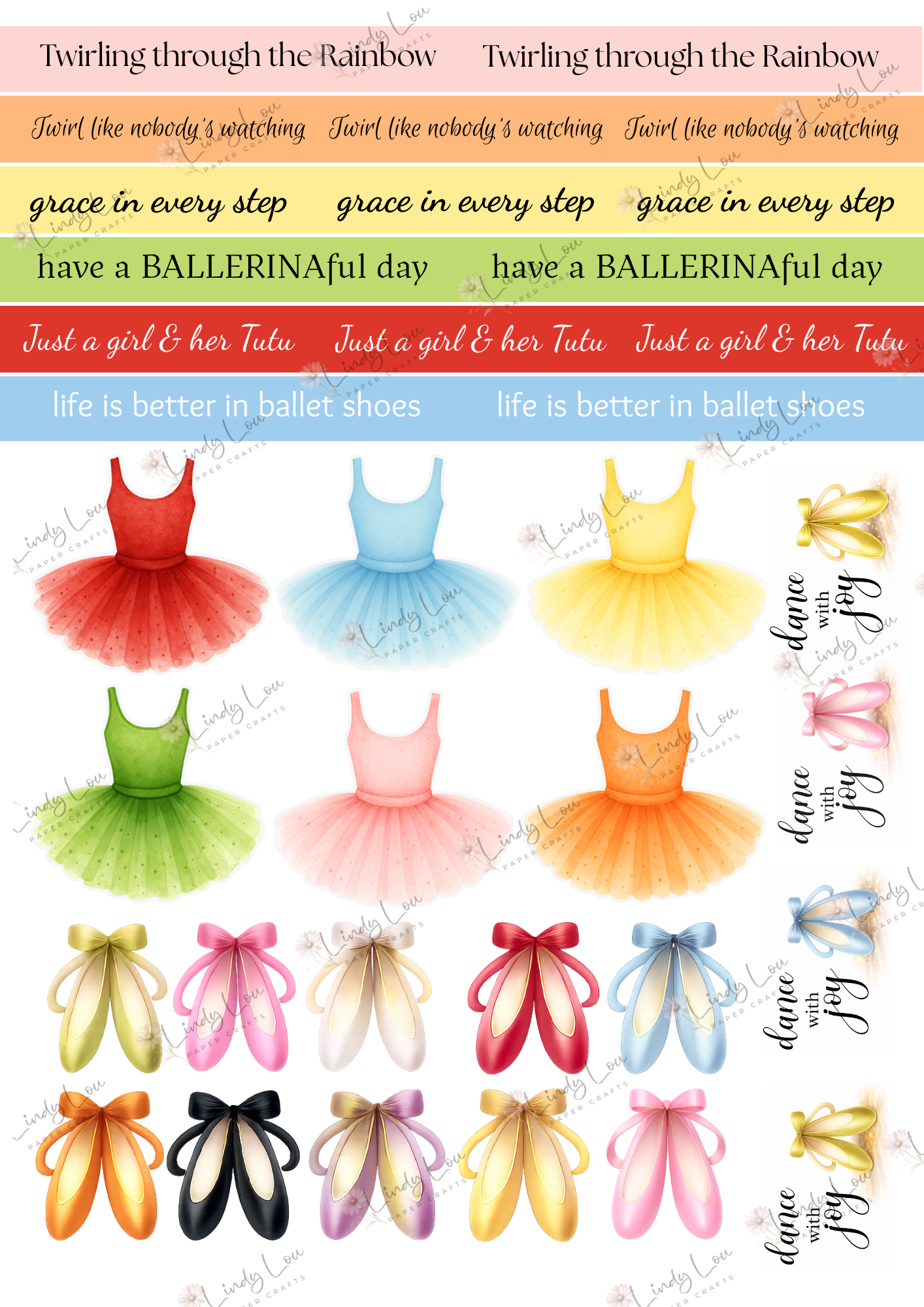 A4 Fusy Cut Sheets - Ballerina Blossoms - Tutu Treasures