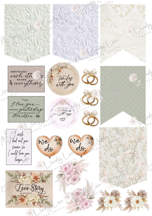 A4 Fussy Cut Sheets - Tied With A Kiss - Sweethearts