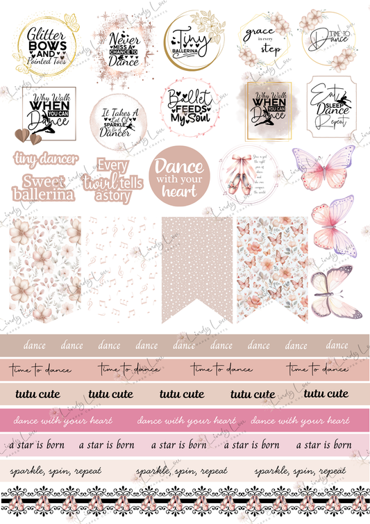 A4 Fussy Cut Sheets - Tiny Dancer - Tiny Whispers