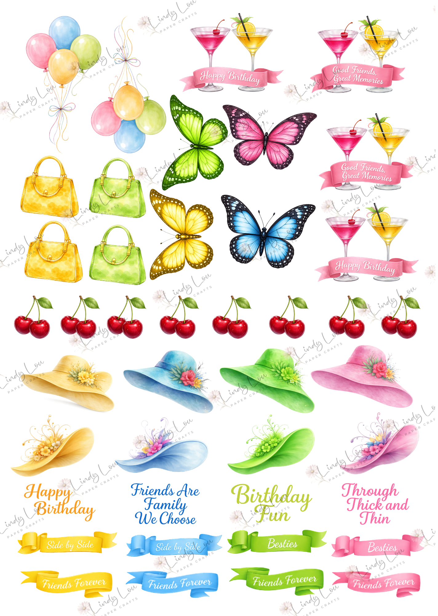 A4 Fussy Cut Sheets  - Absolutely Fabulous - A Touch of Fabulous
