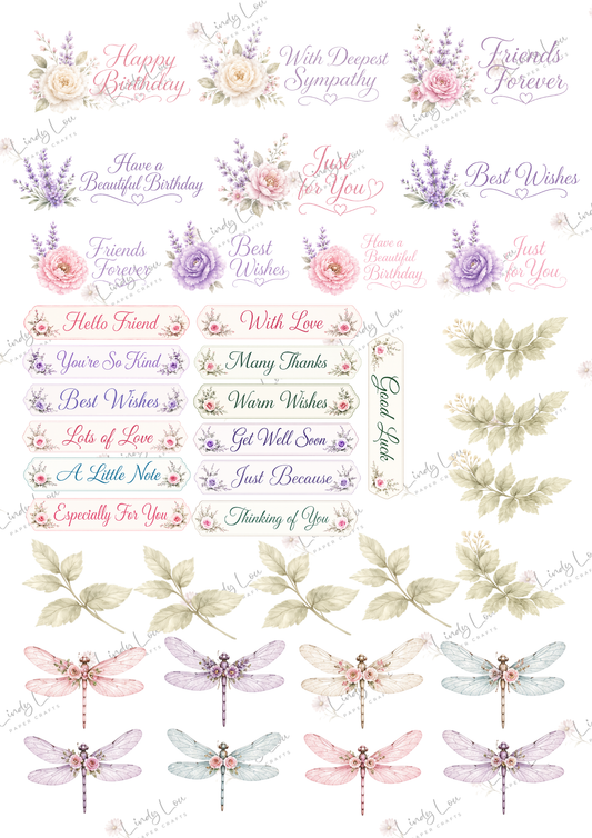 A4 Fussy Cut Sheets  - Blooming Lace - Blooming Wishes