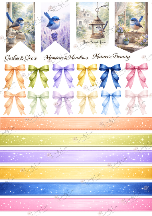A4 Fussy Cut Sheets  - Bluebirds of Happiness - Bluebird Essentials