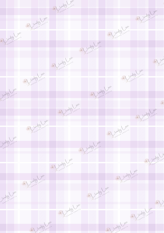 A4 Single Sheet - Softly Spoken -  Lavender Linen Check