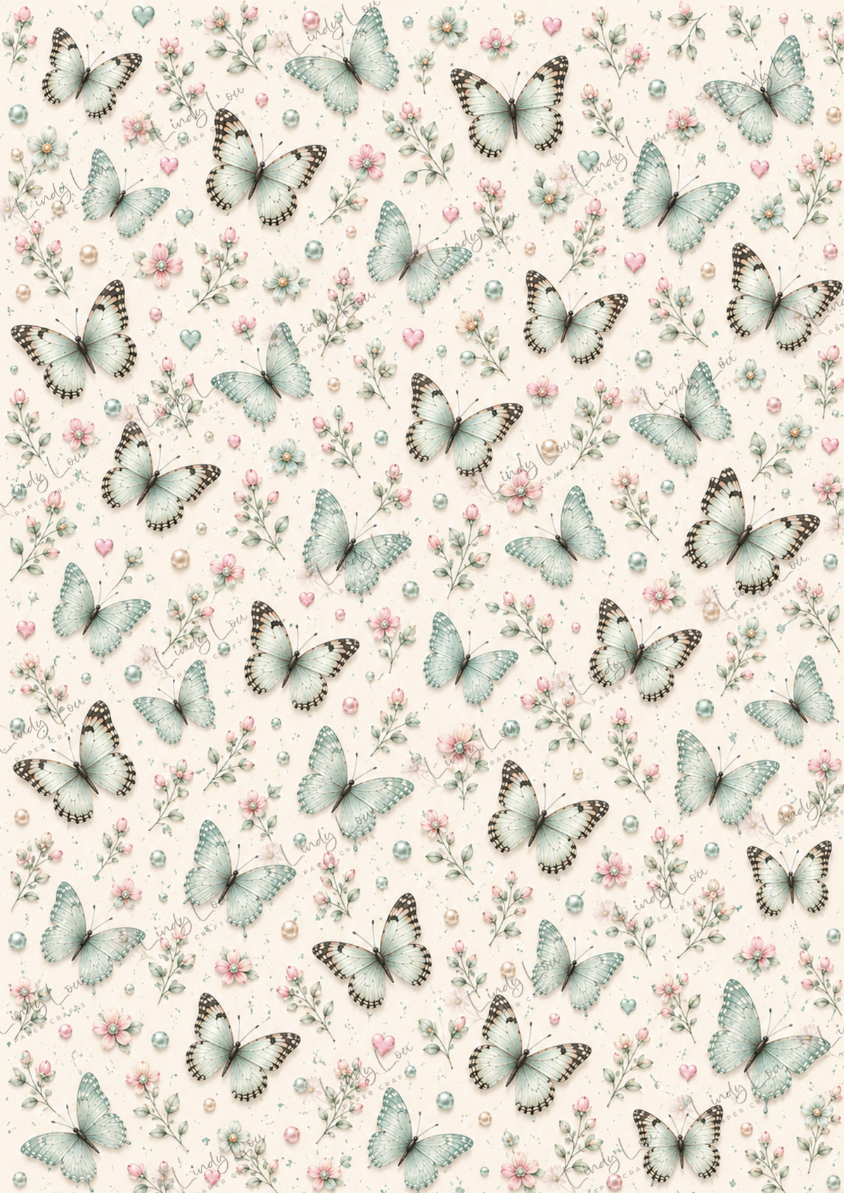 A4 Paper Pack - a Little bit of Pretty - Mint