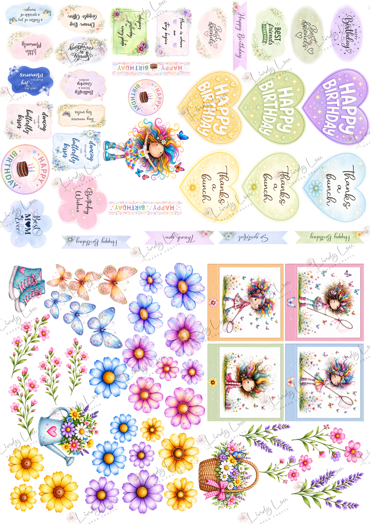 A6 Card Kit - Butterfly Kisses & Quirky Wishes