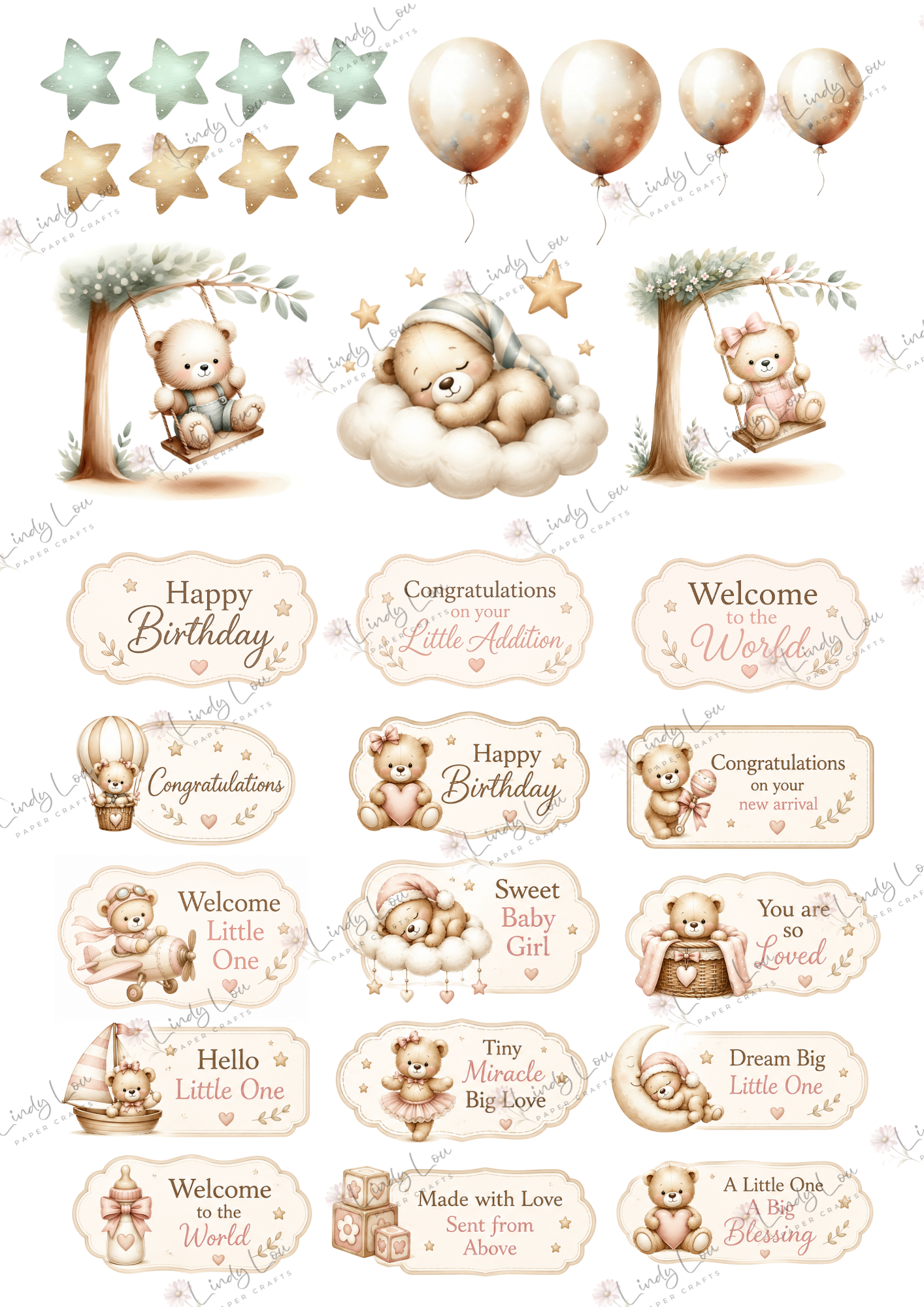 A6 Card Collection - Boho Baby
