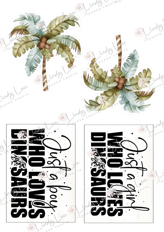 A4 Fussy Cut Sheets - Dino Saurus - Jungle Vibes