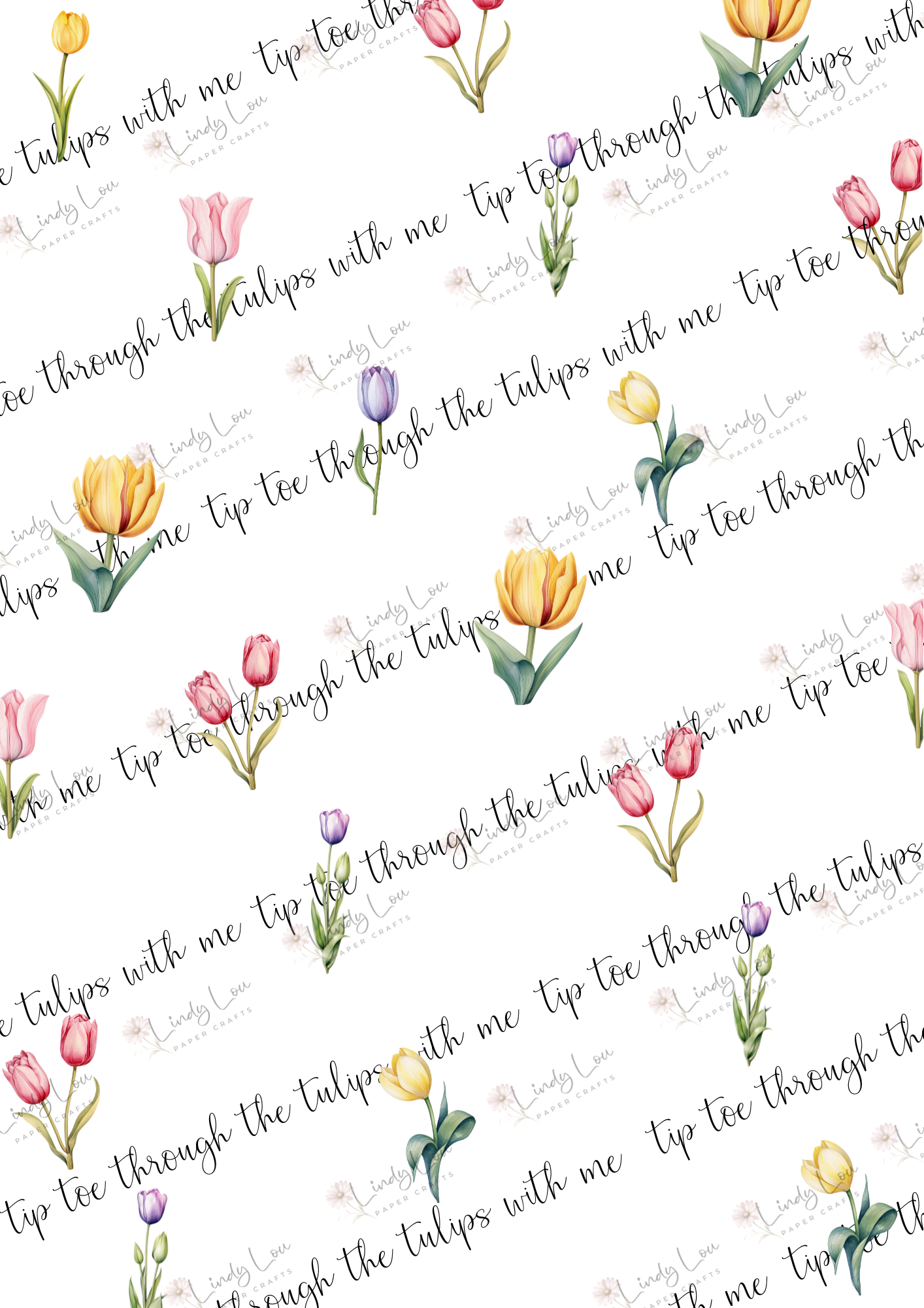 A4 Single Sheet - Tiptoe Through The Tulips - Petal Tunes