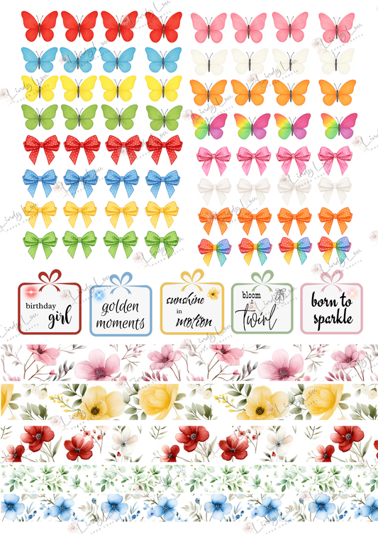 A4 Fusy Cut Sheets - Ballerina Blossoms - Twirl & Flutter Fancies