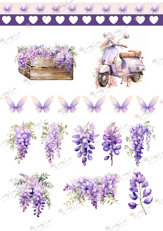 A4 Fusy Cut Sheets- Wisteria Walk - Wisteria Ride