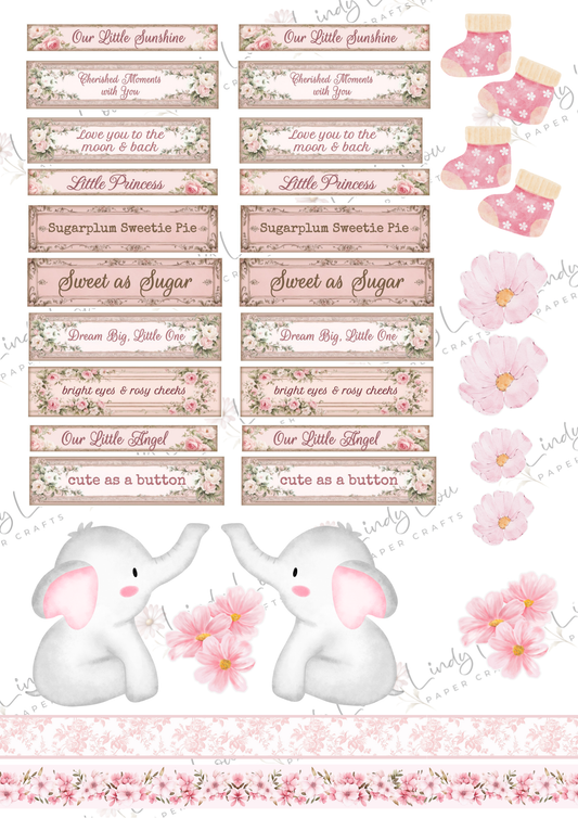 A4 Fussy Cut Sheets - Sweet Baby Girl - Sweet Talk